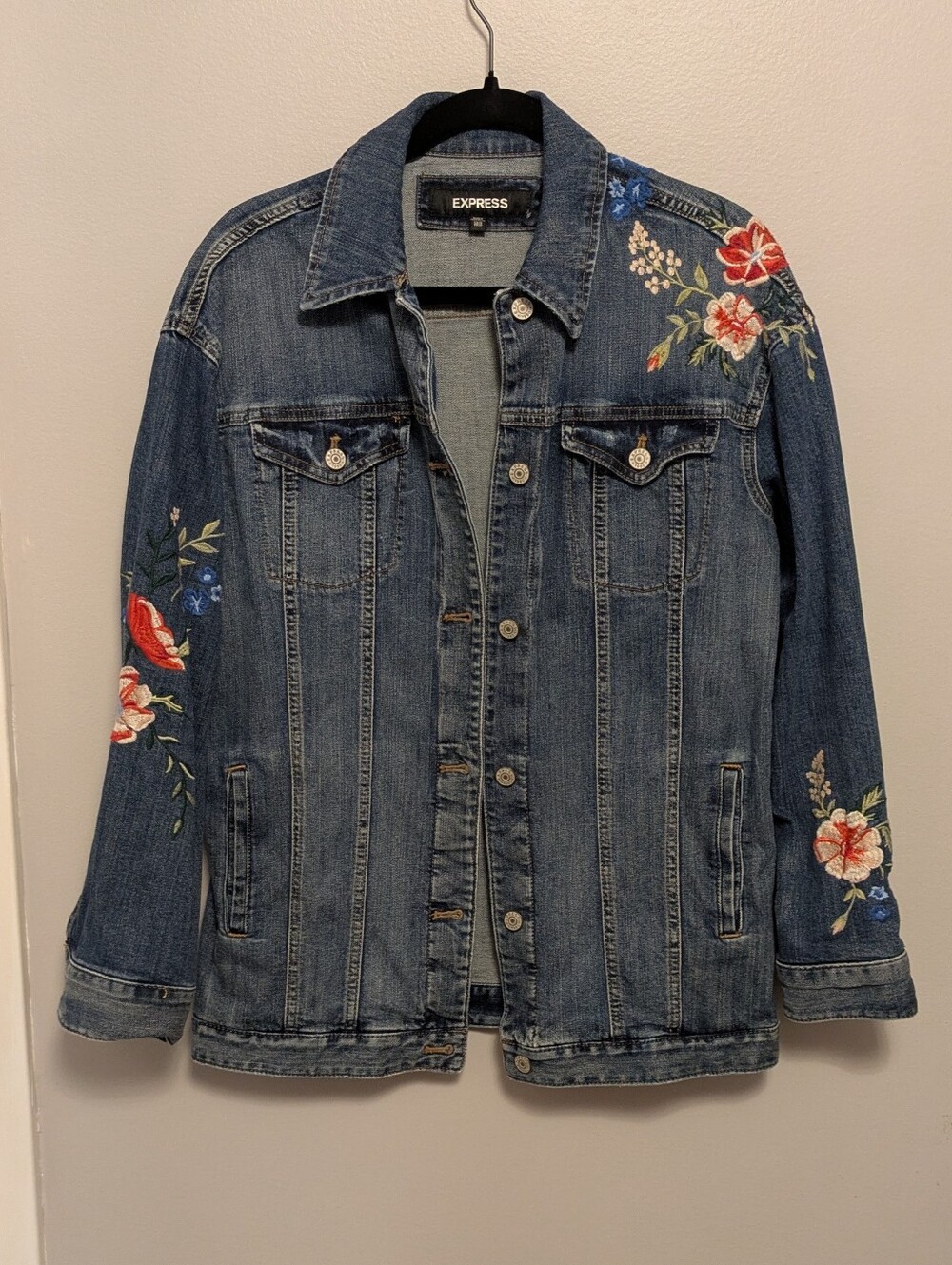 Express Floral Denim Jacket